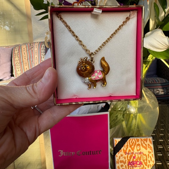 NWT JUICY Couture ASPCA Pomeranian Pave Necklace ~ ADORABLE! - Picture 3 of 5